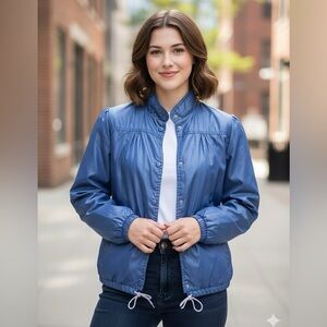 Vintage Windy Weather Nylon Jacket Made in Singapore Women’s Small Blue